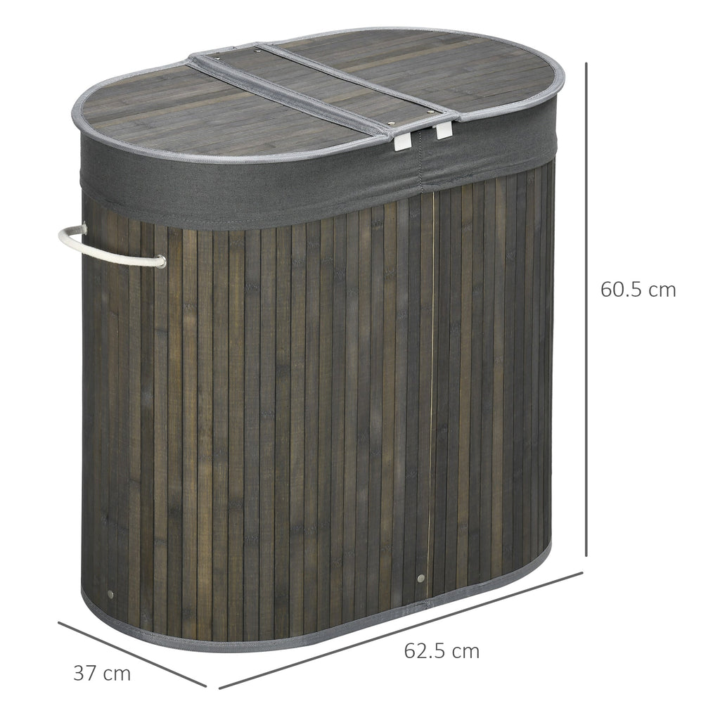Ashwell 100L Bamboo Laundry Basket in Grey