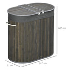 Ashwell 100L Bamboo Laundry Basket in Grey
