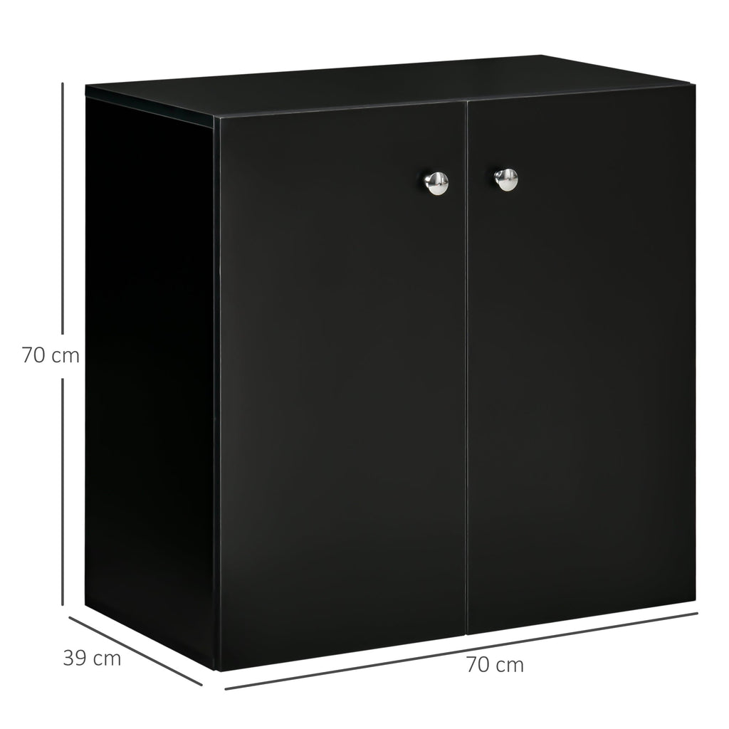 Ridley Two-Shelf Storage Cabinet in Black