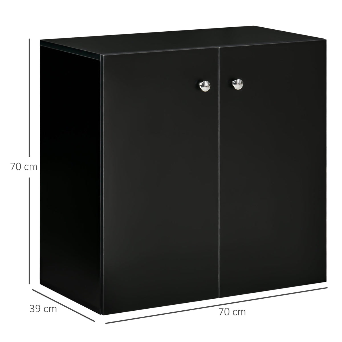 Ridley Two-Shelf Storage Cabinet in Black