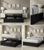 The Nightingale — Black Velvet Ottoman Storage Bed & Pocket Sprung Mattress