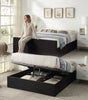 The Nightingale — Black Velvet Ottoman Storage Bed & Pocket Sprung Mattress