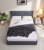 Ottoman Bed Gas Lift Storage Leather Grey 3ft Single with 1 Mattress Pine Wood Bedroom