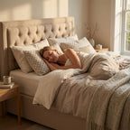 Edison Ottoman Storage Bed in Light Grey Linen — Double