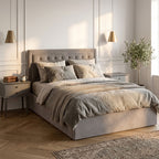 Edison Ottoman Storage Bed in Mink Velvet — Double