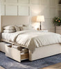 The Pimlico cream platform top divan bed base with two storage drawers, king size - Comfort Crest
