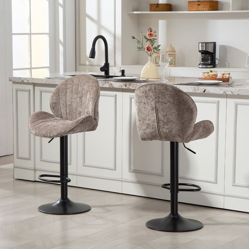 Kendal Swivel Bar Stools in Tan — Set of 2