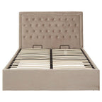 Hannah Ottoman Storage Bed in Mink Velvet — Double