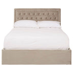 Hannah Ottoman Storage Bed in Mink Velvet — Double