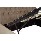 Hannah Ottoman Storage Bed in Mink Velvet — Double