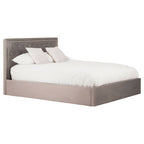 Hannah Ottoman Storage Bed in Grey Velvet — King