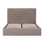 Hannah Ottoman Storage Bed in Grey Velvet — King