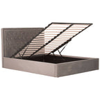 Hannah Ottoman Storage Bed in Grey Velvet — King