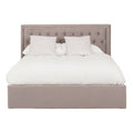 Hannah Ottoman Storage Bed in Grey Velvet — King