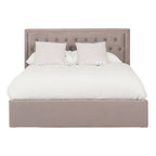 Hannah Ottoman Storage Bed in Grey Velvet — King