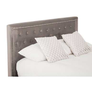 Hannah Ottoman Storage Bed in Grey Velvet — King