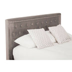 Hannah Ottoman Storage Bed in Grey Velvet — King