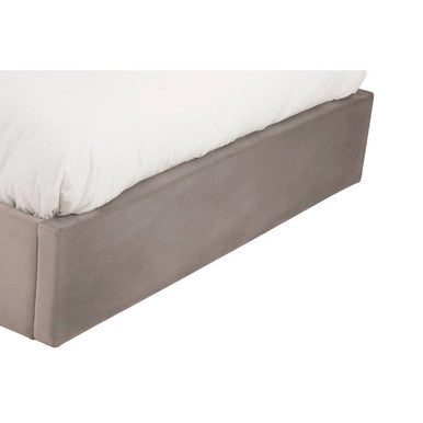 Hannah Ottoman Storage Bed in Grey Velvet — King