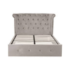 Edison Ottoman Storage Bed in Grey Velvet — Double
