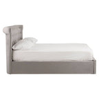 Edison Ottoman Storage Bed in Grey Velvet — Double