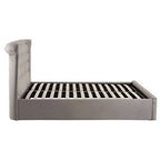 Edison Ottoman Storage Bed in Grey Velvet — Double