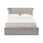 Edison Ottoman Storage Bed in Grey Velvet — Double