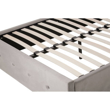 Edison Ottoman Storage Bed in Grey Velvet — Double