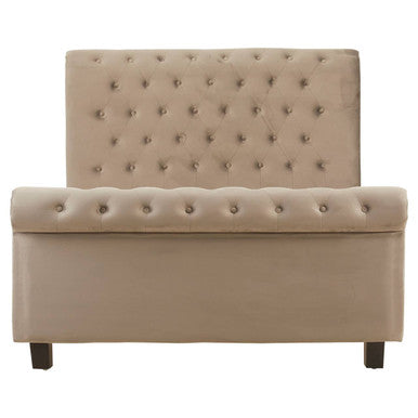 Orlando Sleigh Ottoman Bed in Grey Velvet — Double