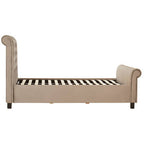 Orlando Sleigh Ottoman Bed in Grey Velvet — Double