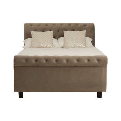 Orlando Sleigh Ottoman Bed in Grey Velvet — Double
