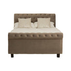 Orlando Sleigh Ottoman Bed in Grey Velvet — Double