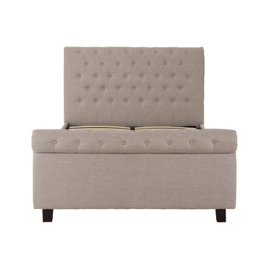 Orlando Sleigh Ottoman Bed in Light Grey — Double