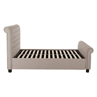Orlando Sleigh Ottoman Bed in Light Grey — Double