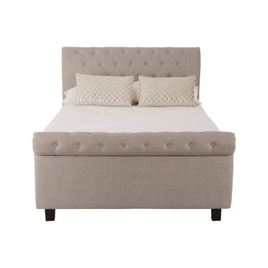 Orlando Sleigh Ottoman Bed in Light Grey — Double
