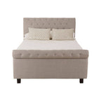 Orlando Sleigh Ottoman Bed in Light Grey — Double