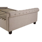 Orlando Sleigh Ottoman Bed in Light Grey — Double