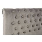 Orlando Sleigh Ottoman Bed in Brushed Grey Velvet — King