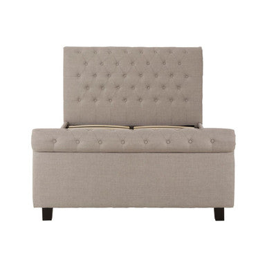 Orlando Sleigh Ottoman Bed in Light Grey — King