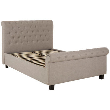 Orlando Sleigh Ottoman Bed in Light Grey — King