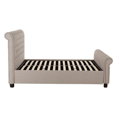 Orlando Sleigh Ottoman Bed in Light Grey — King