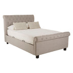 Orlando Sleigh Ottoman Bed in Light Grey — King