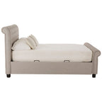 Orlando Sleigh Ottoman Bed in Light Grey — King