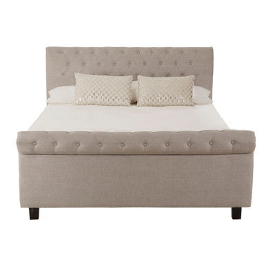 Orlando Sleigh Ottoman Bed in Light Grey — King