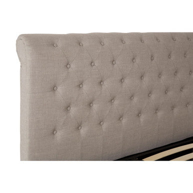 Orlando Sleigh Ottoman Bed in Light Grey — King