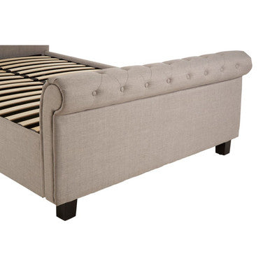 Orlando Sleigh Ottoman Bed in Light Grey — King