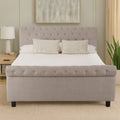 Orlando Sleigh Ottoman Bed in Light Grey — King