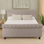 Orlando Sleigh Ottoman Bed in Light Grey — King
