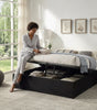 The Nightingale — Black Velvet Ottoman Storage Bed & Pocket Sprung Mattress