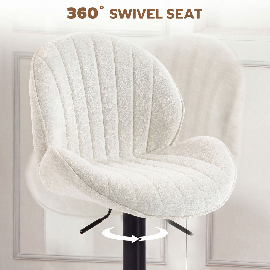 Kendal Swivel Bar Stools in Cream — Set of 2