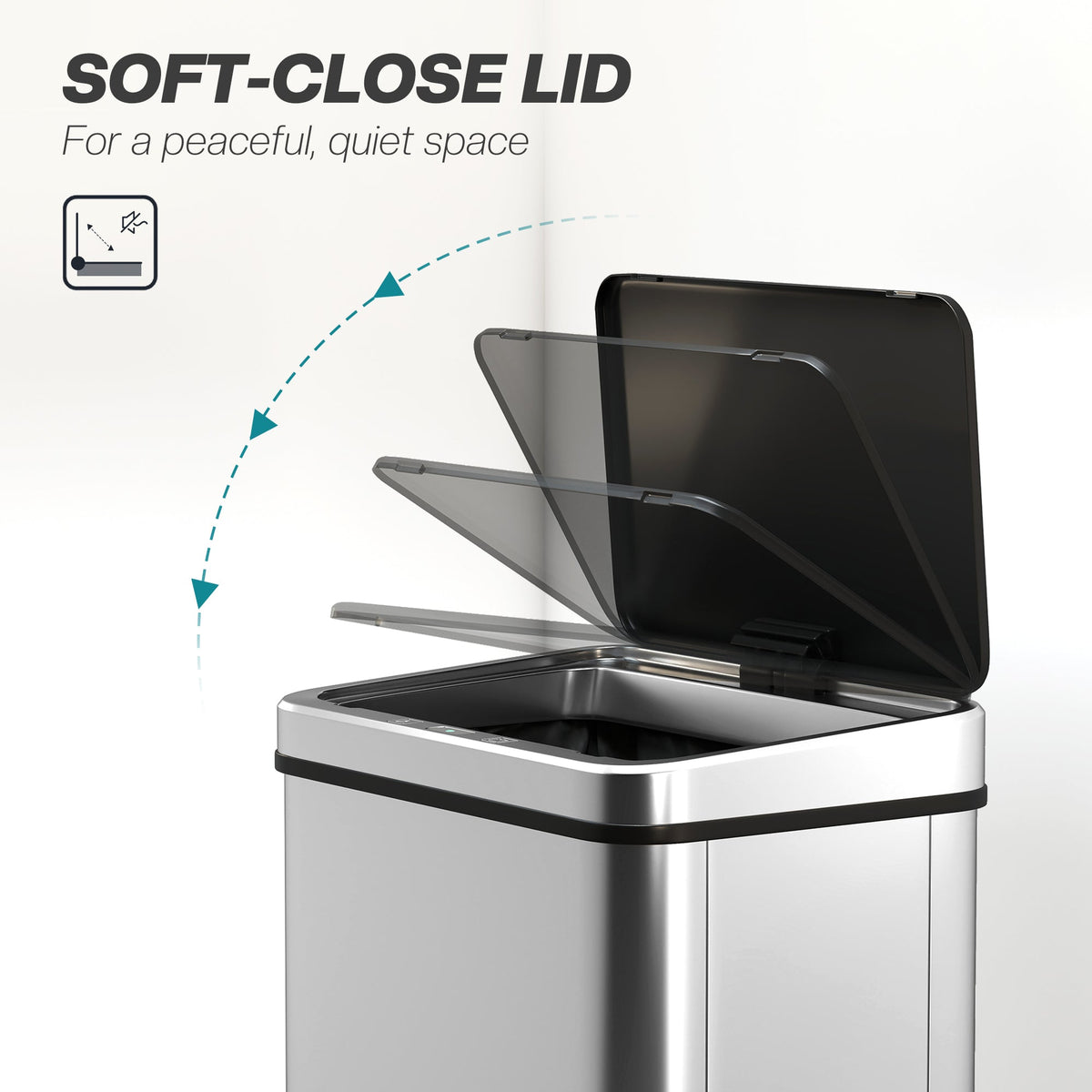 Aurora 40L Touchless Sensor Bin in Brushed Steel